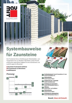 Baumit Systembauweise für Zaunsteine